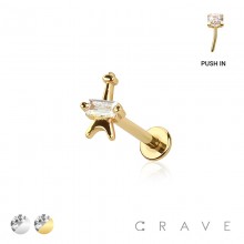 EIFFEL TOWER THREADLESS (PUSH IN) 316L SURGICAL STEEL LABRET SET